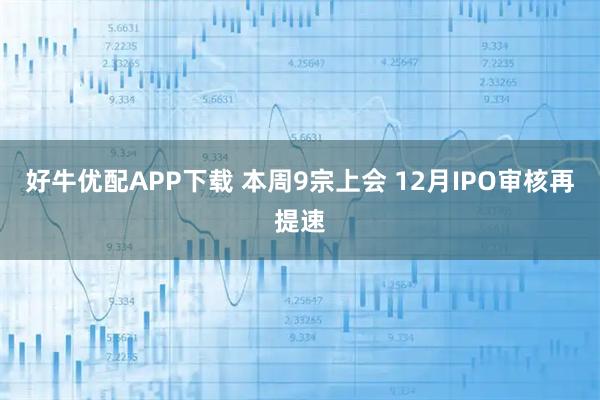 好牛优配APP下载 本周9宗上会 12月IPO审核再提速